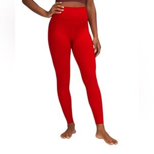 90 Degree by Reflex Size Medium High-Waisted Red Leggings.